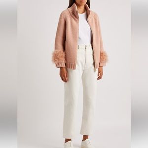 HERNO Strina Pink Embellished Alpaca-Blend Jacket